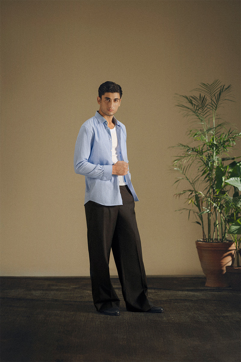 Powder Blue Striped Shirt