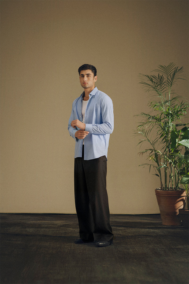 Powder Blue Striped Shirt