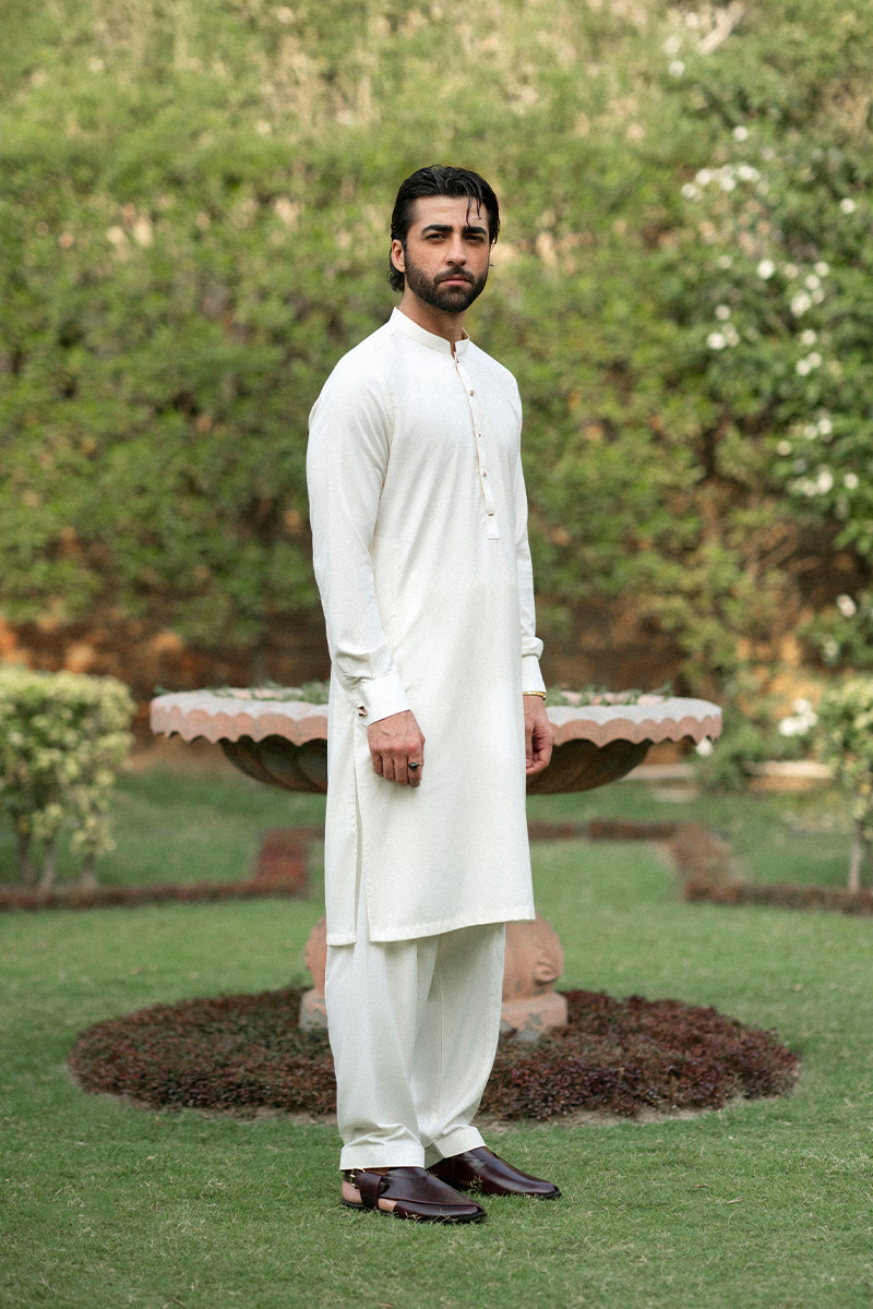 Cream Premium Thai Boski Shalwar Kameez