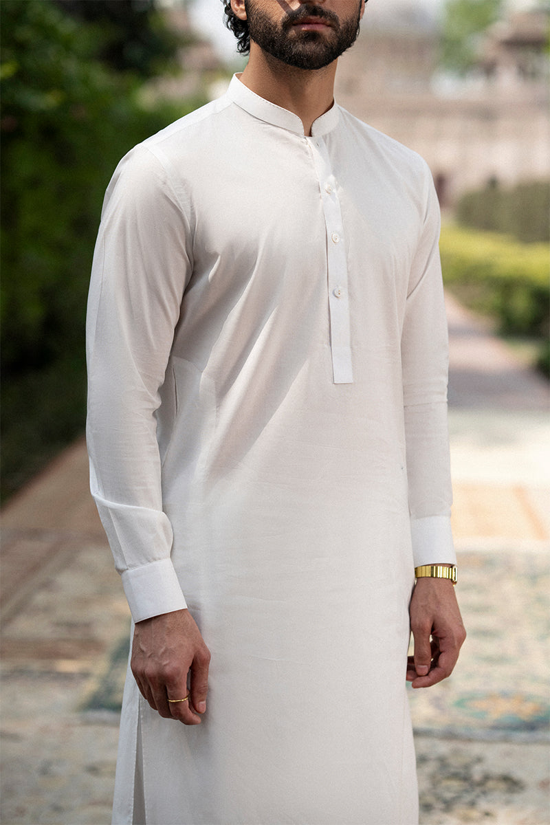 Off-White Egyptian Cotton Shalwar Kameez