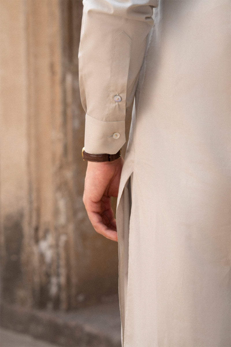 Sand Beige Egyptian Cotton Shalwar Kameez