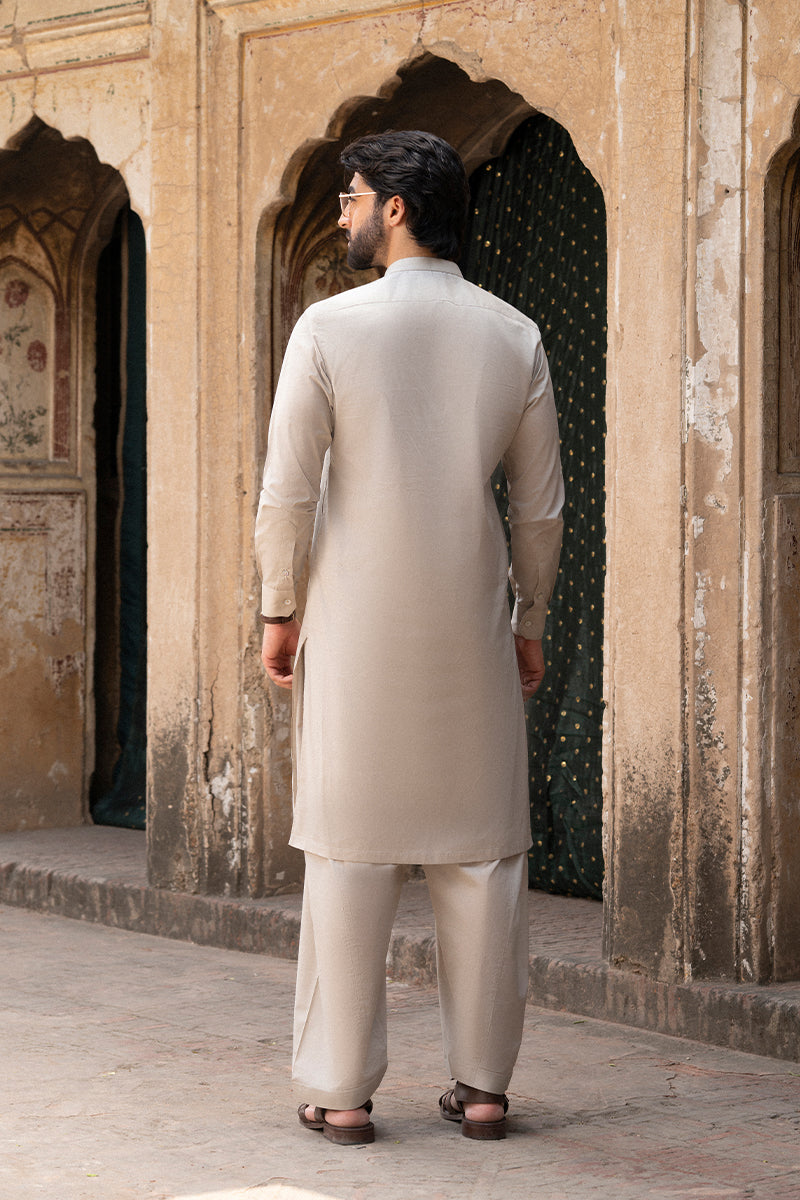 Sand Beige Egyptian Cotton Shalwar Kameez