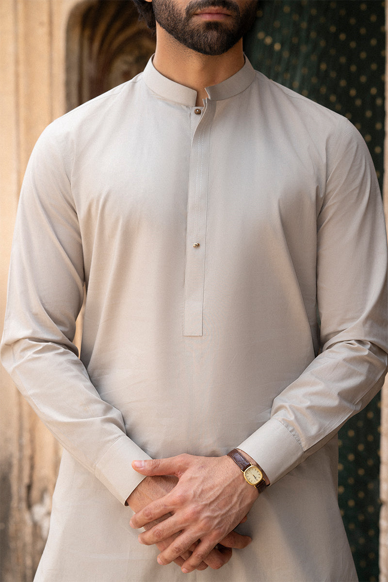 Sand Beige Egyptian Cotton Shalwar Kameez