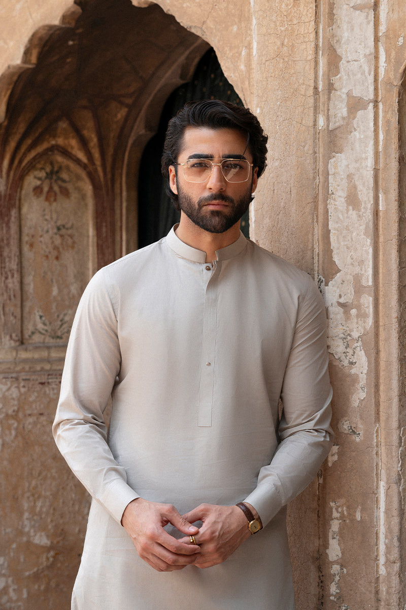 Sand Beige Egyptian Cotton Shalwar Kameez