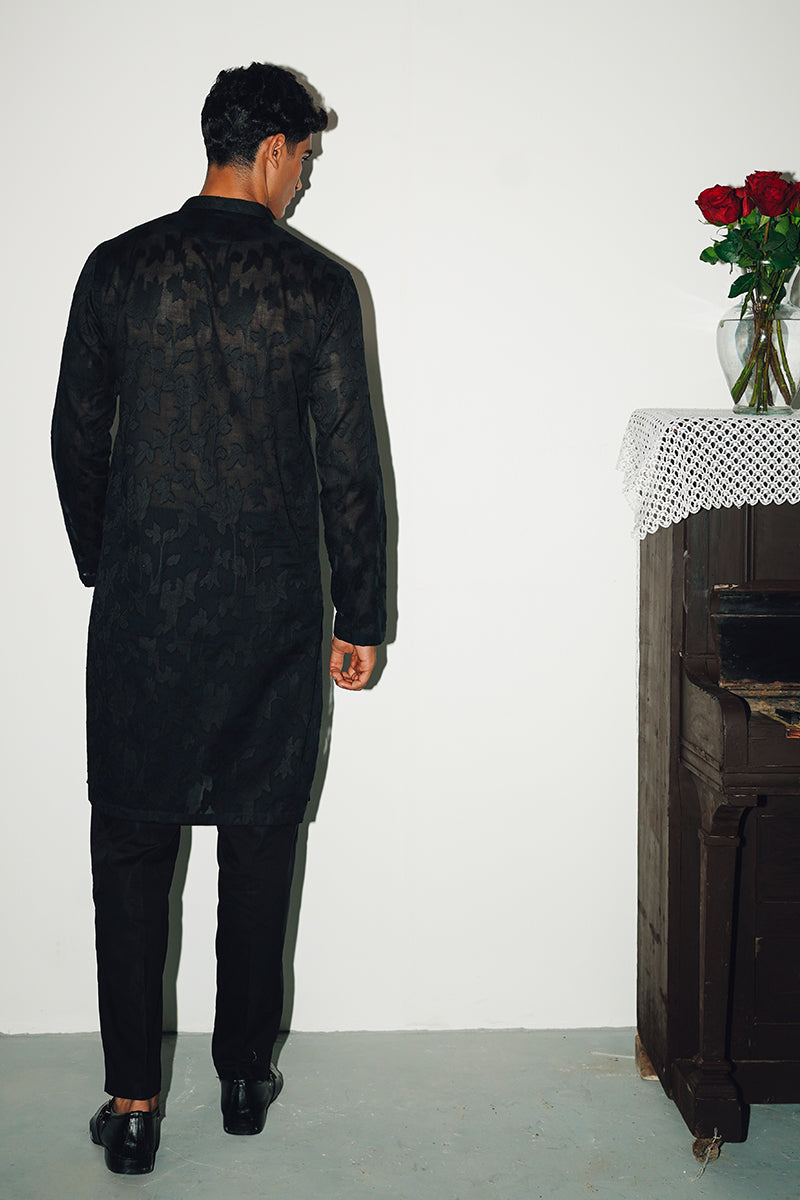 ONYX BLACK KURTA PAJAMA