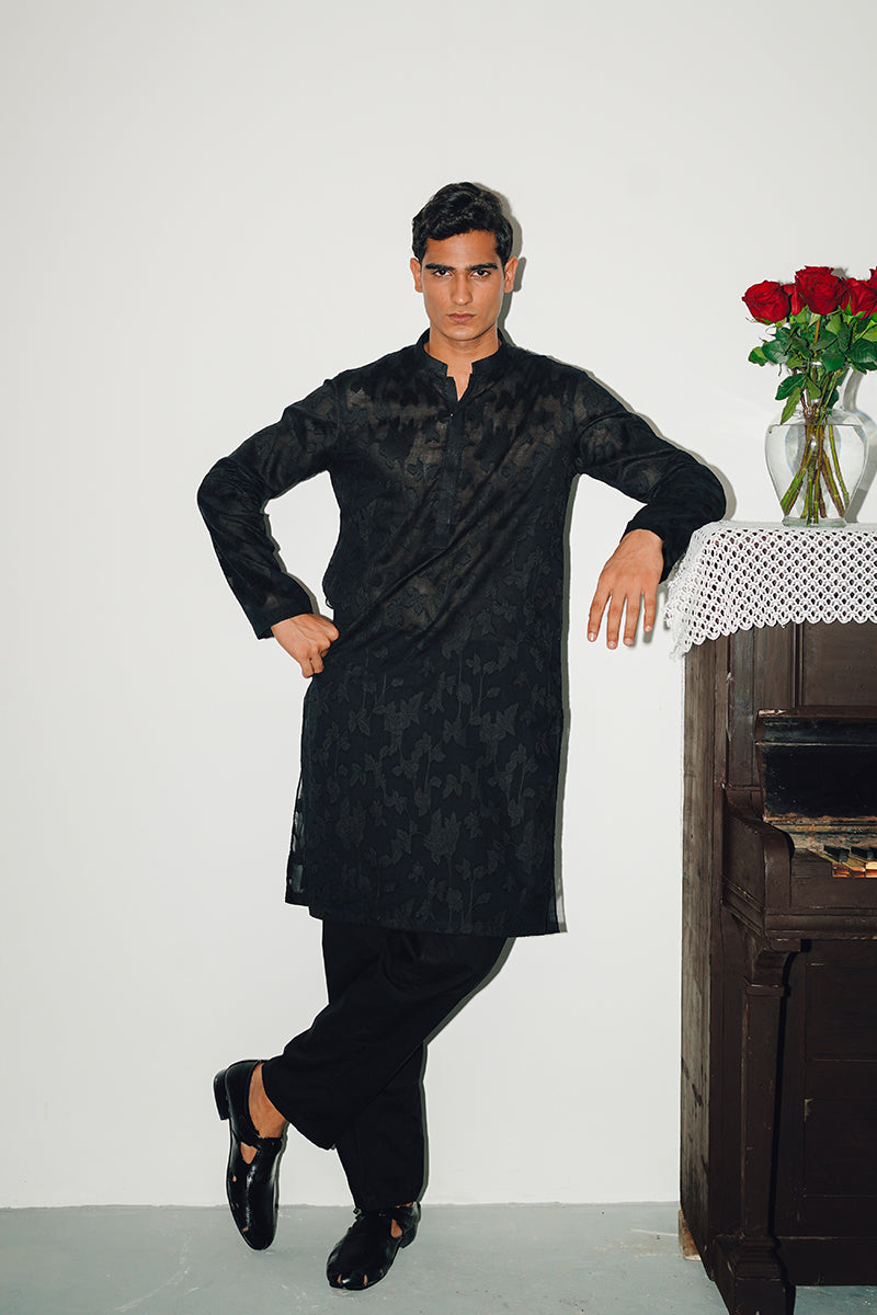 ONYX BLACK KURTA PAJAMA