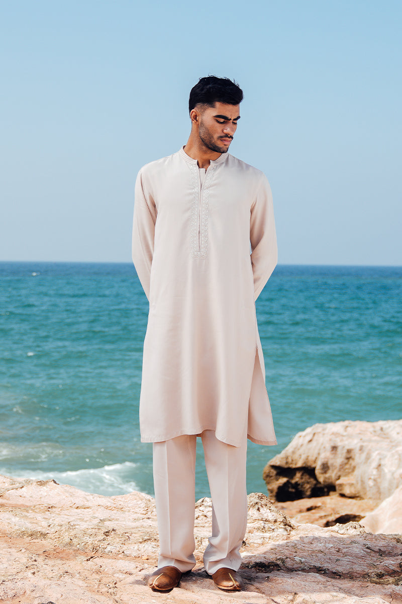 'Soft Pink' Embroidered Kurta Pajama