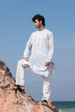 'Soft Blue' Embroidered Kurta Pajama