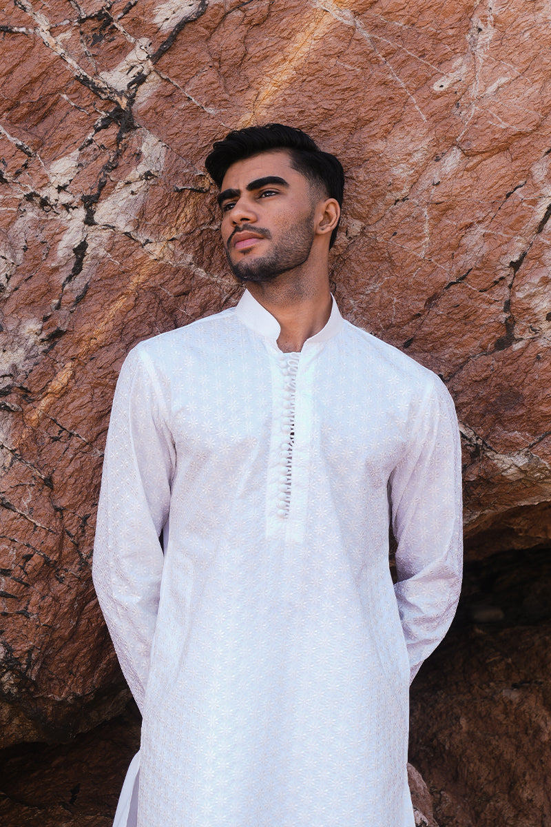 'White Chikankari' Kurta Pajama