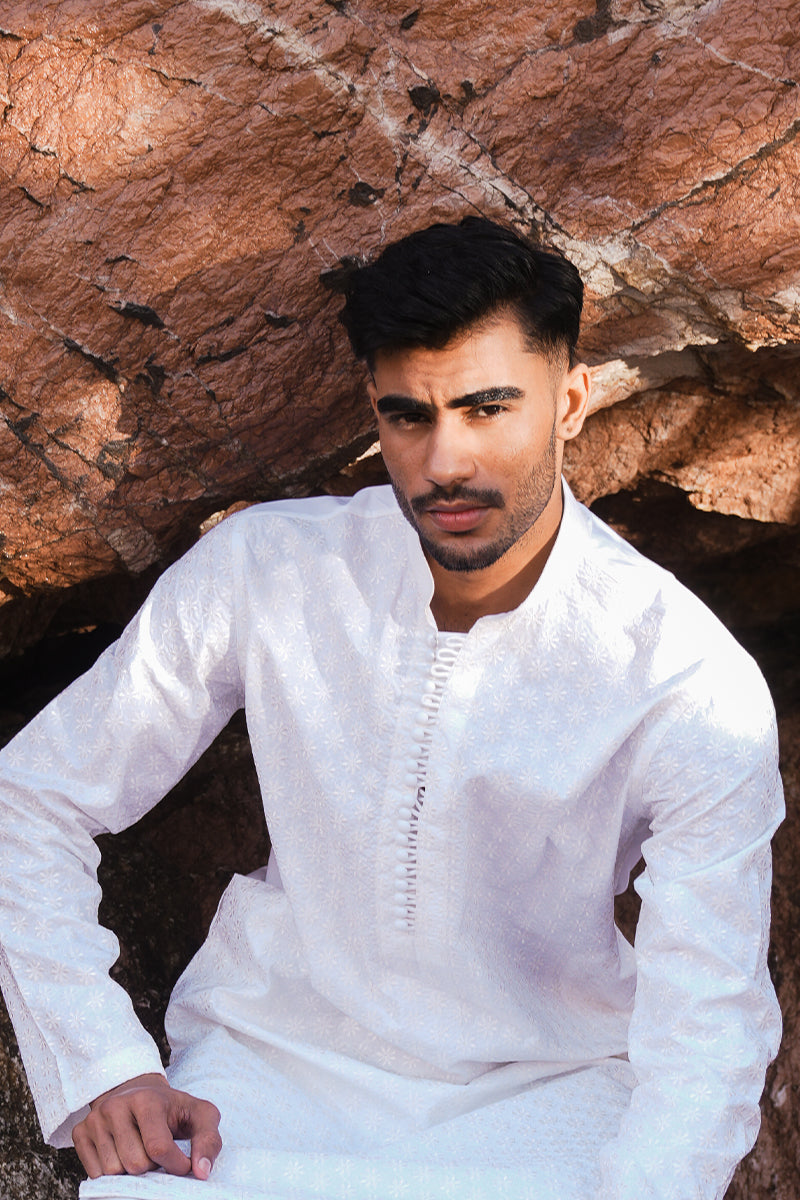 'White Chikankari' Kurta Pajama