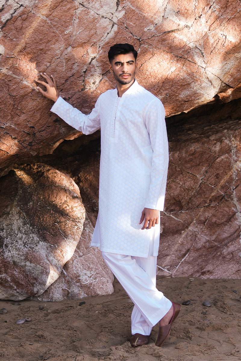 'White Chikankari' Kurta Pajama