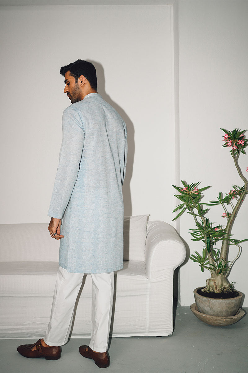 TEAL EMROIDERED KURTA PAJAMA