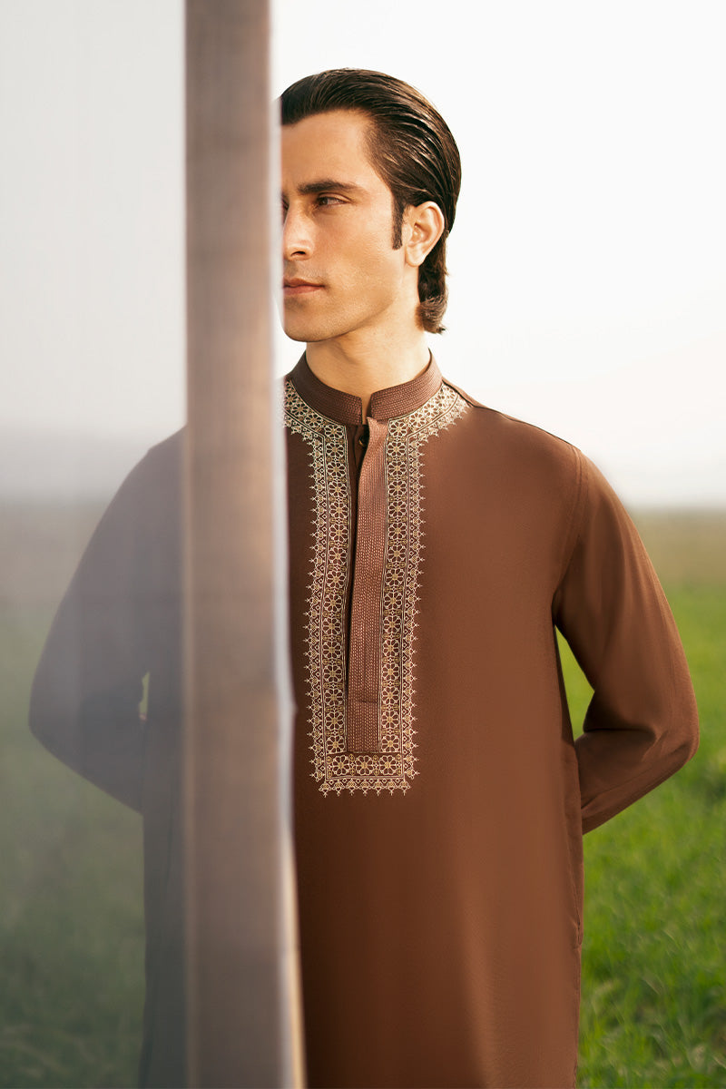 Elegant men's kurta design in a designer kurta pajama set, crafted with premium fabric for a sophisticated look.