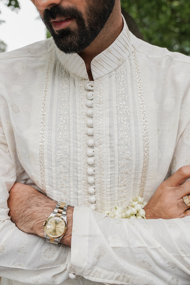 EMBROIDERED TUXEDO PANEL KURTA TROUSER