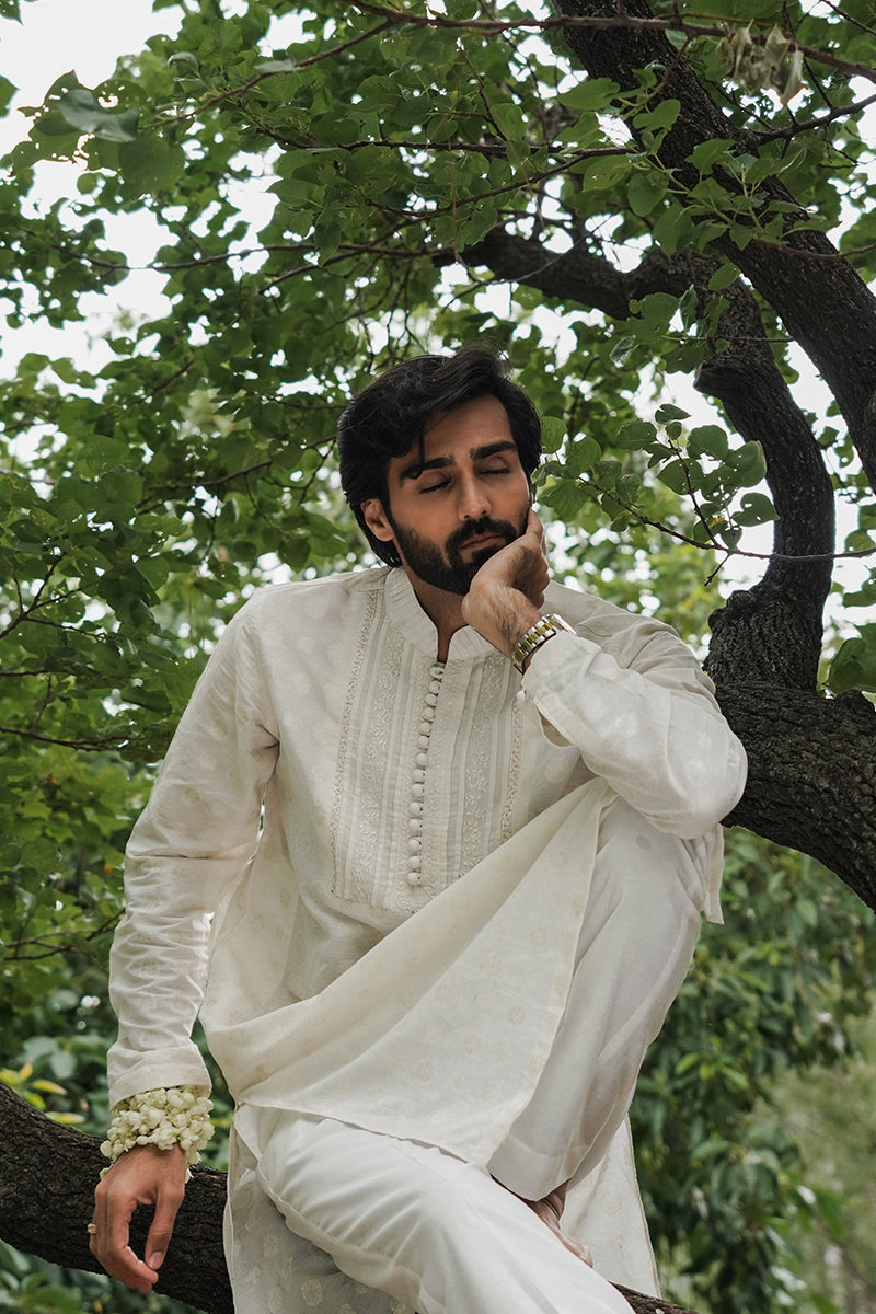 EMBROIDERED TUXEDO PANEL KURTA TROUSER