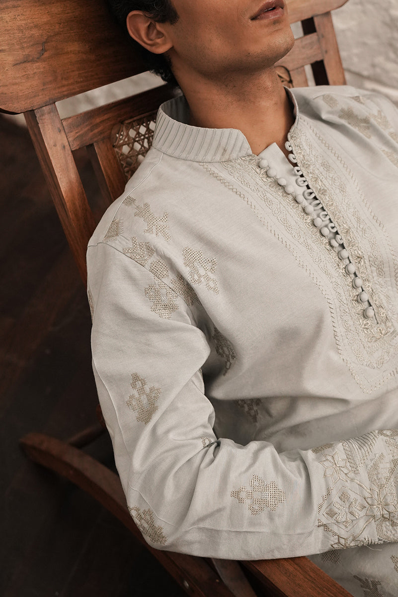 EMBROIDERED TURKISH BLUE KURTA TROUSER