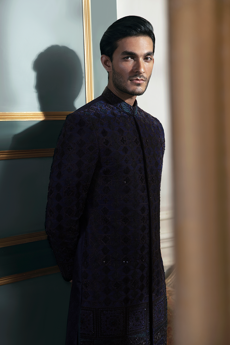 MID-NIGHT BLUE SHERWANI