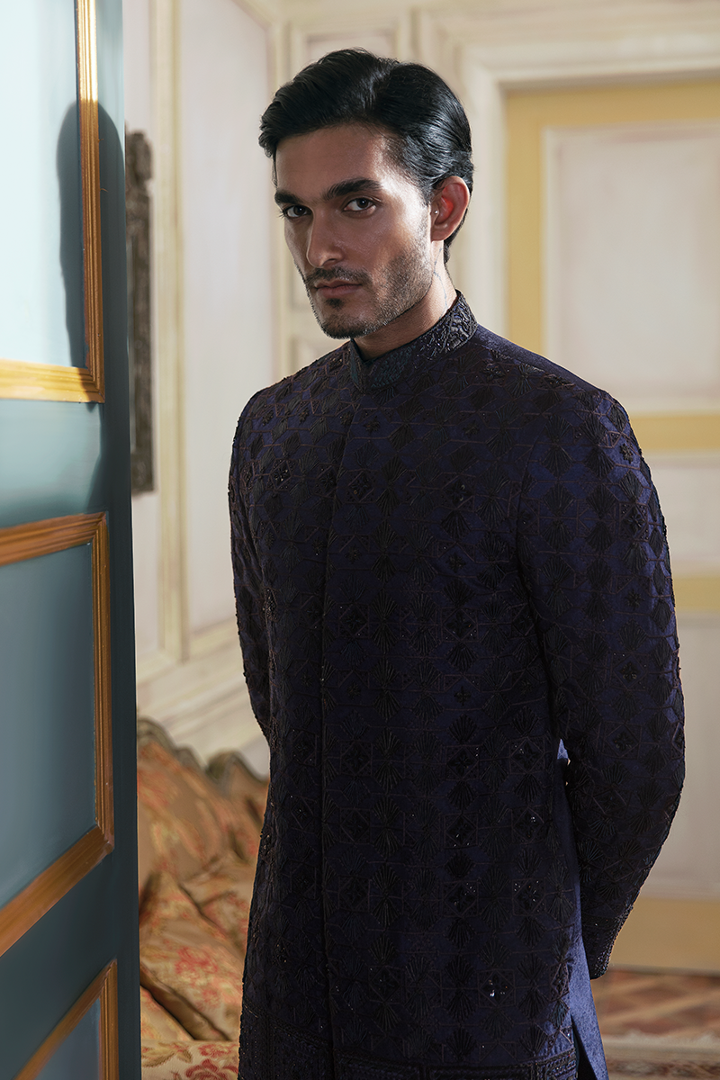 MID-NIGHT BLUE SHERWANI