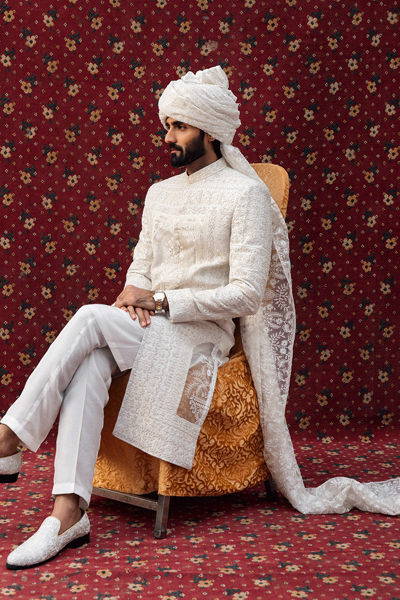 PEARL WHITE SHERWANI