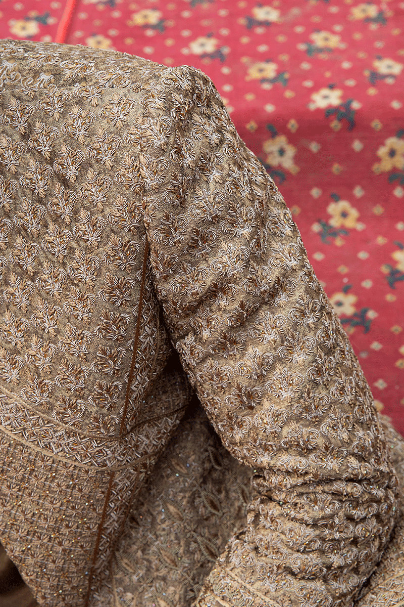 RUSSET BROWN SHERWANI