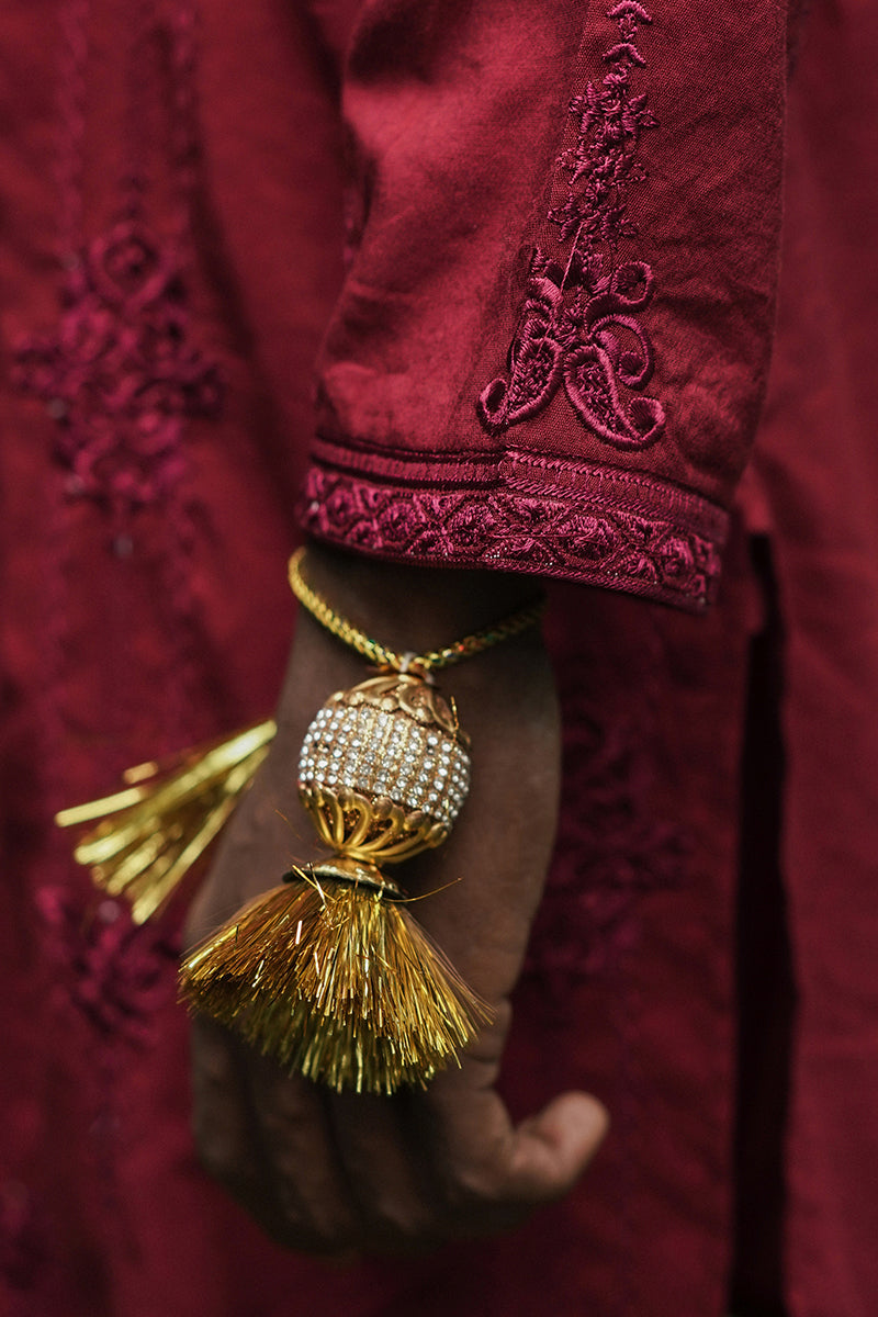 EMBROIDERED MAROON KURTA TROUSER