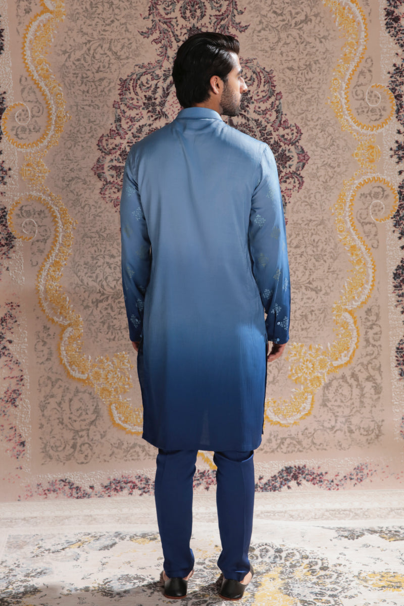 GRADIENT BLUE KURTA WITH TROUSERS