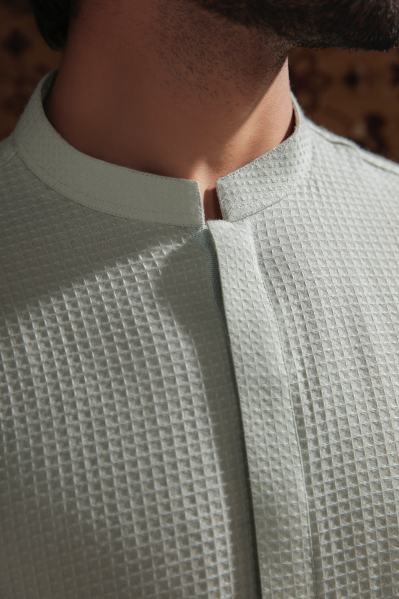 MINT GREEN SELF COTTON KURTA AND TROUSER
