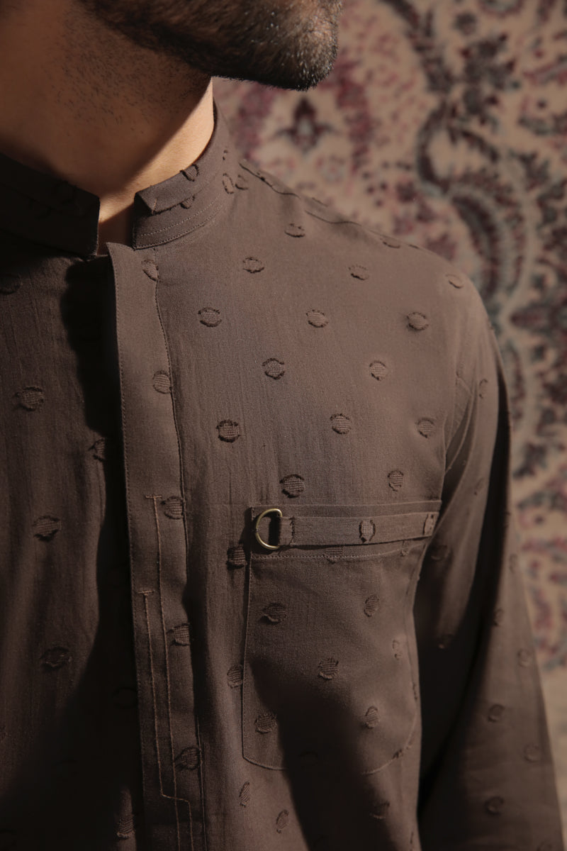 BAROSHA BROWN MID THIGH KURTA