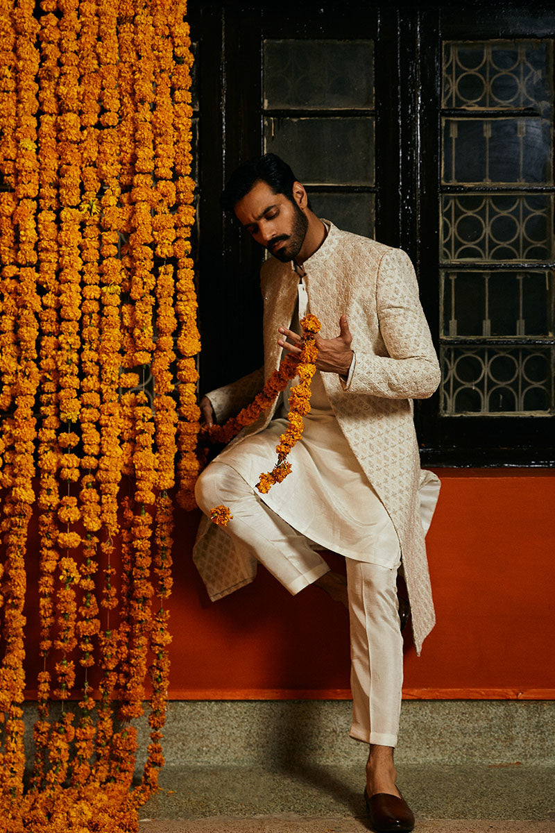 PORCELAIN WHITE SHERWANI