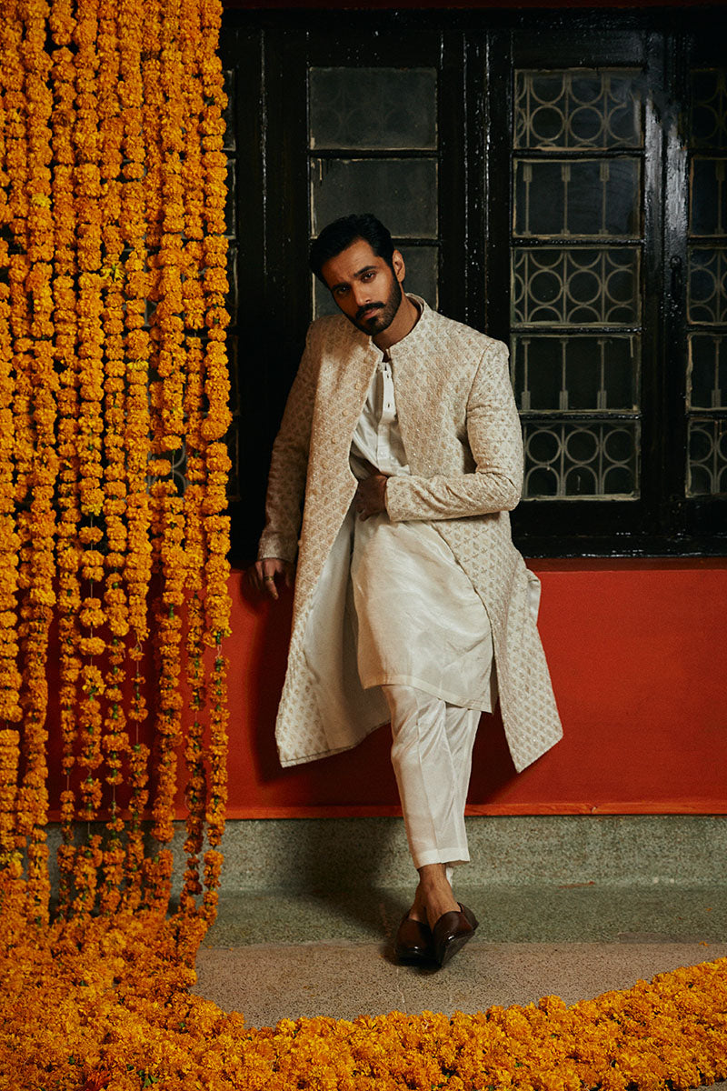 PORCELAIN WHITE SHERWANI