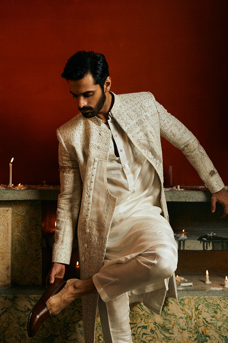 PEARL WHITE SHERWANI