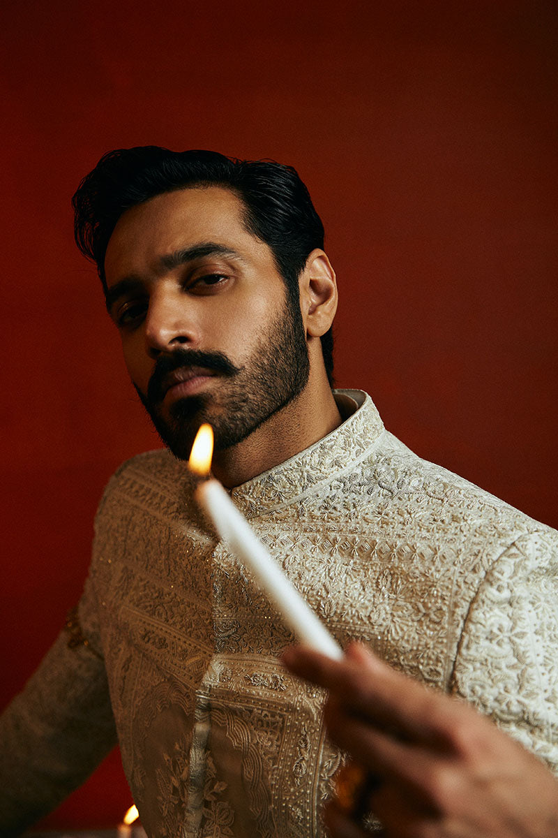 PEARL WHITE SHERWANI