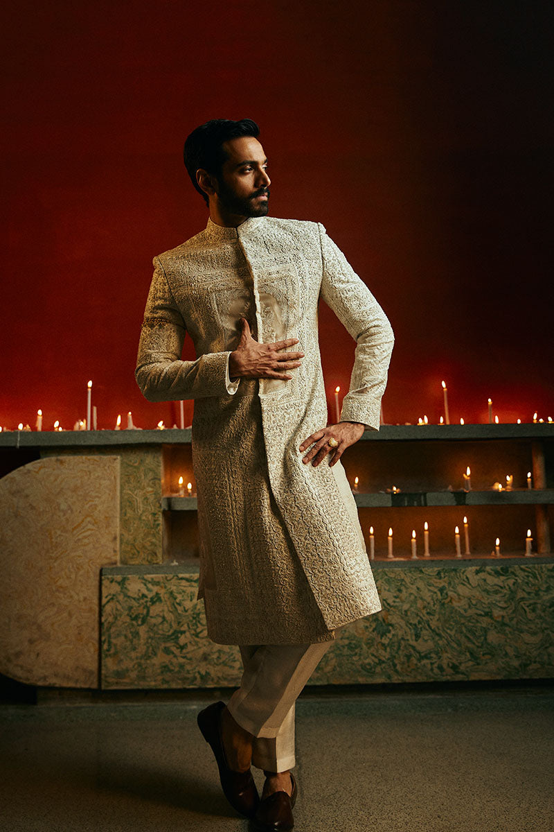 PEARL WHITE SHERWANI