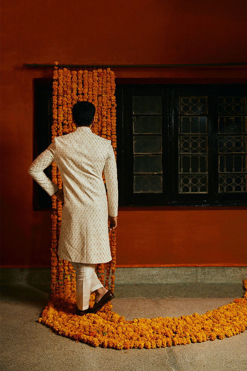 PORCELAIN WHITE SHERWANI