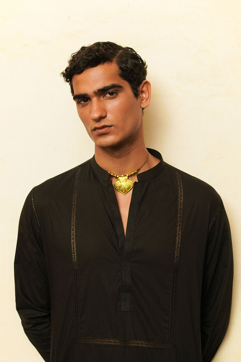 BLACK KURTA PAJAMA SET