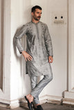GREY COTTON SLUB KURTA TROUSER